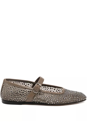 Le Monde Beryl crystal-embellished ballet flats - Brown