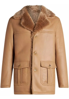 ETRO shearling leather coat - Brown