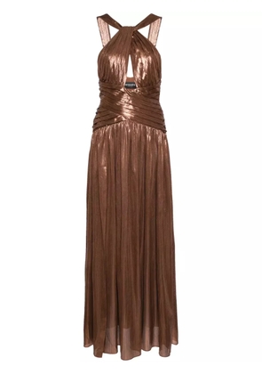 Retrofete Salem draped metallic gown - Brown