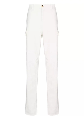 Brunello Cucinelli Brunello Cucinelli Mens White Subtle Striped Detail Cargo Trouser Pant