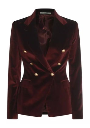 Tagliatore velvet double-breasted blazer - Red