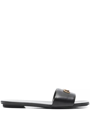 Emporio Armani logo-plaque slides - Black