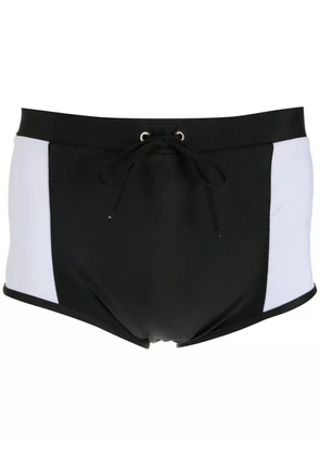 Amir Slama contrasting-panel swim shorts - Black