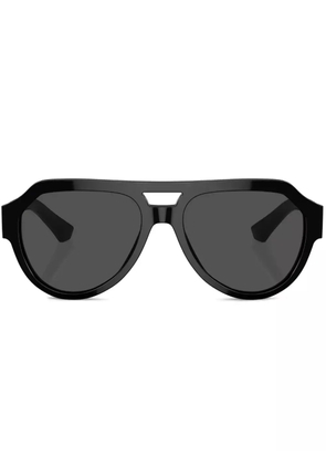 Dolce & Gabbana Eyewear logo-plaque pilot-frame sunglasses - Black