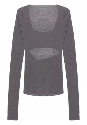 QUIRA long-sleeve ribbed-knit top - Grey