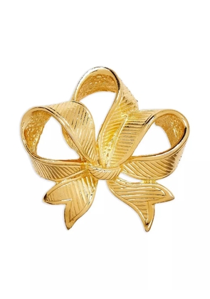 Susan Caplan Vintage 1980s textured bow brooch - Gold