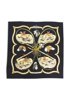 Hermès Pre-Owned 1979 Le Laisser Courre by J de Fougerolle silk scarf - Black