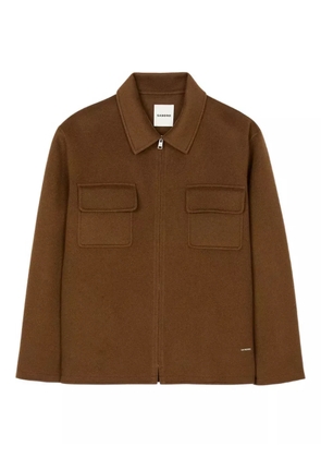 SANDRO zip-front patch-pocket jacket - Brown