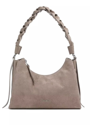 Coccinelle small Boheme braided-handle suede shoulder bag - Neutrals