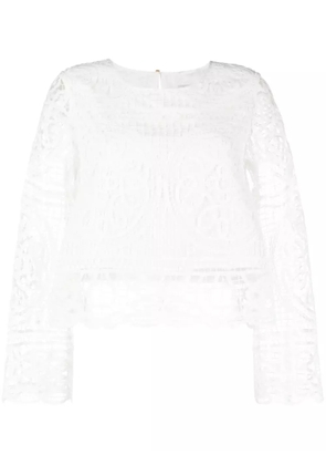 Max & Moi guipure-lace long-sleeve top - White