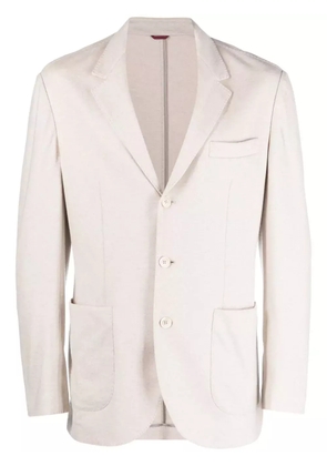 Brunello Cucinelli single-breasted cashmere jersey blazer - Neutrals