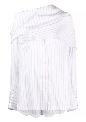 The Attico striped asymmetric shirt - White