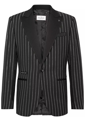 Philipp Plein crystal-embellished single-breasted blazer - Black