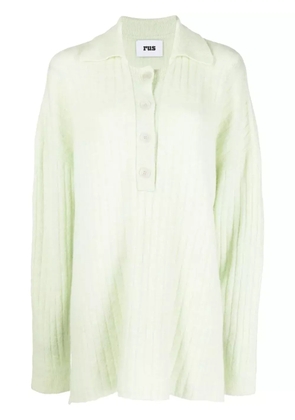 Rus ribbed knitted polo shirt - Green
