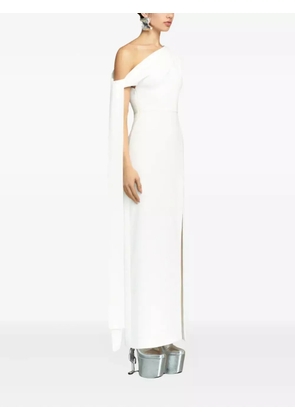 Solace London Irina one-shoulder draped maxi dress - White