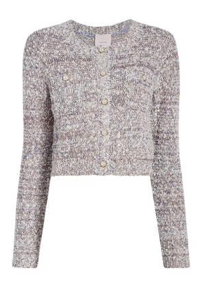 Cinq A Sept pearl-button tweed cardigan - Neutrals
