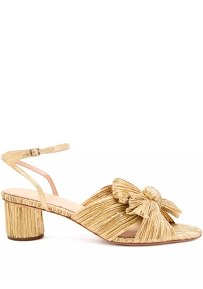 Loeffler Randall 50mm Dahlia pleated-knot sandals - Gold