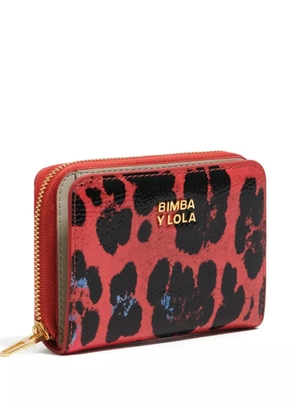 Bimba y Lola leopard-print zip wallet - Red