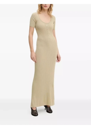 HERSKIND ribbed button-front maxi dress - Neutrals