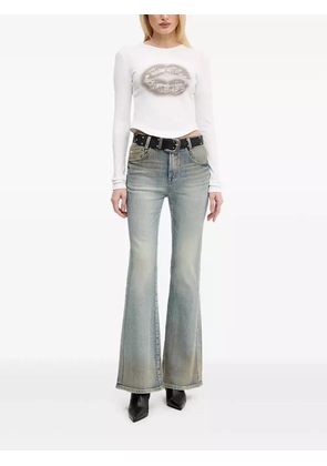 Miss Sixty lip-print crew-neck top - White