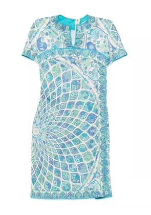 PUCCI Pre-Owned 1960s geometric-pattern silk dress - Blue