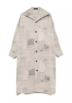 Y's patterned coat - Grey