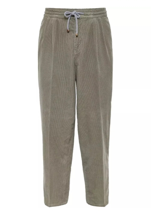 Brunello Cucinelli drawstring-waistband corduroy trousers - Green