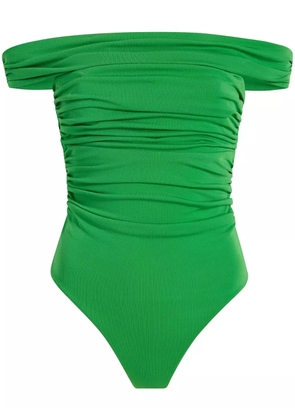 Cinq A Sept draped off-shoulder body top - Green