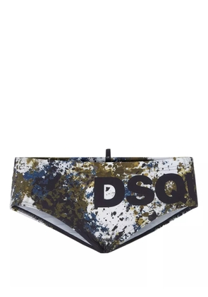 DSQUARED2 paint splatter-print swimming trunks - White