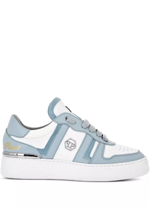 Philipp Plein striped leather sneakers - Blue
