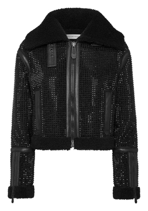 Philipp Plein crystal shearling jacket - Black