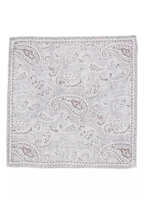 Brunello Cucinelli paisley-print pocket scarf - Grey