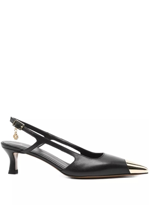 Maje 50mm slingback leather pumps - Black