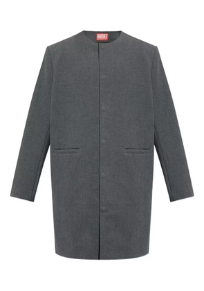 Diesel collarless single-breasted coat - Grey