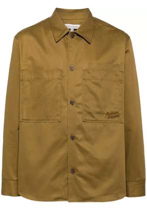 Maison Kitsuné logo-embroidered cotton shirt - Green