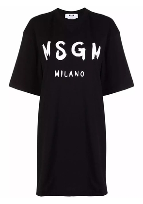 MSGM logo-printed T-shirt dress - Black