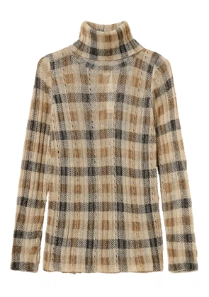 TWINSET roll-neck check-print sweater - Neutrals