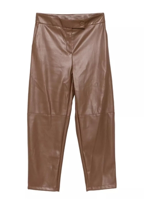 IMPERIAL button-fastening crop trousers - Brown