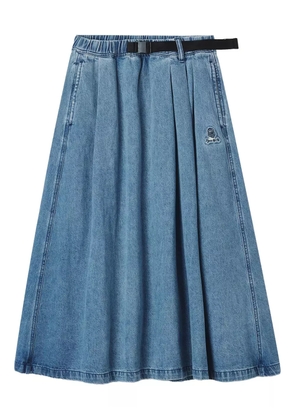 FINGERCROXX belted denim midi skirt - Blue