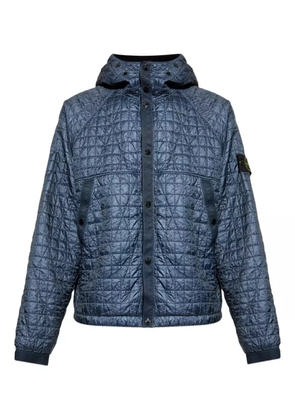 Stone Island 4100023 quilted logo-patch jacket - Blue