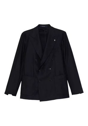 Tagliatore double-breasted patch-pocket blazer - Blue