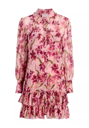 Cinq A Sept floral-print ruffled dress - Pink
