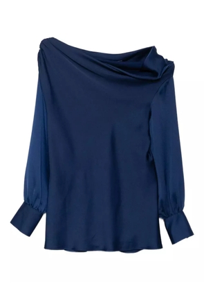 BLAKLACE asymmetric-neck top - Blue