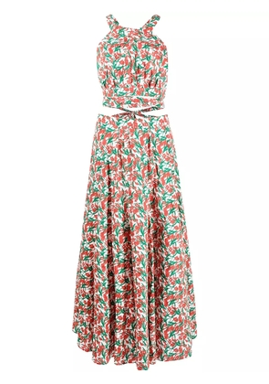 Philosophy Di Lorenzo Serafini fantasy-print cut-out waist dress - Red