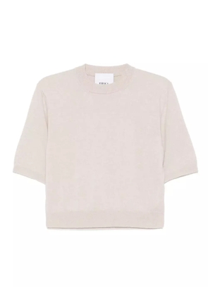 Erika Cavallini short-sleeve crew-neck sweater - Neutrals