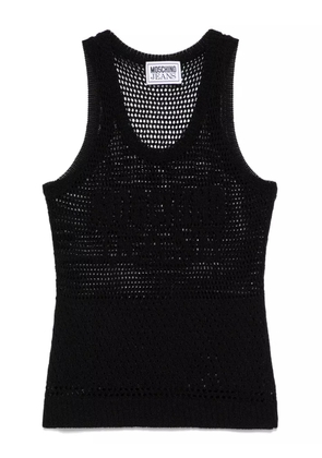 MOSCHINO JEANS open-knit top - Black
