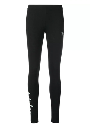 adidas contrast logo leggings - Black