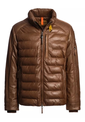 Parajumpers Ernie quilted leather jacket - Brown