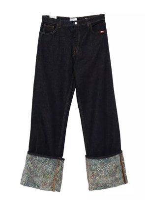 AMISH paisley-cuffed straight-leg jeans - Blue