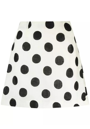 Cala de la Cruz Lulo polka dot-print linen skirt - Neutrals